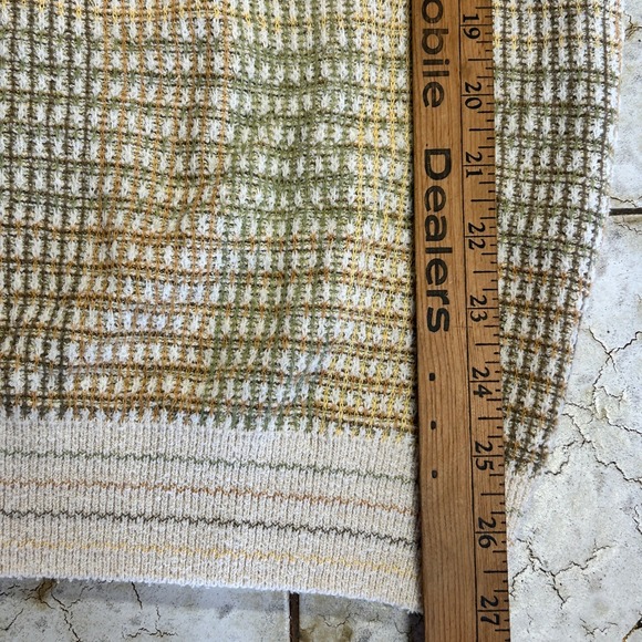 Tricots St Raphael Sweater Plaid Waffle Knit Crewneck Men's‎ Large Vtg NWT Linen - Picture 4 of 6